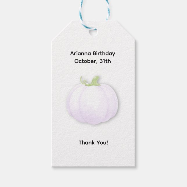 Halloween Födelsedagsfest | Minimalistisk Pumpa De Presentetikett (Framsidan)