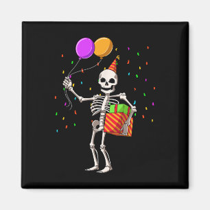 Halloween Födelsedagsfest Outfit Skeleton Birthday Magnet