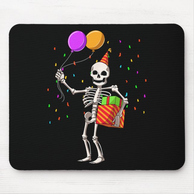 Halloween Födelsedagsfest Outfit Skeleton Birthday Musmatta (Framsidan)