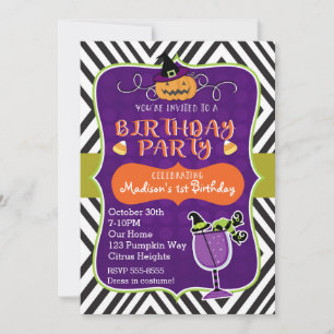Halloween FÖDELSEDAGSFEST Rolig Modern Inbjudan