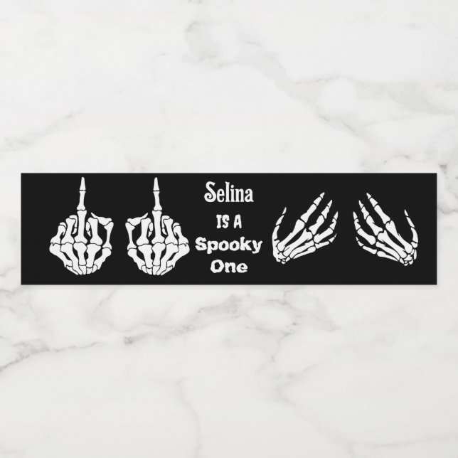 Halloween Födelsedagsfest Skeleton Halloween Vattenflaskor Etikett (Singel etikett)