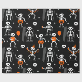 halloween födelsedagsfest skelett kista dödskalle presentpapper