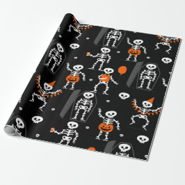 halloween födelsedagsfest skelett kista dödskalle presentpapper