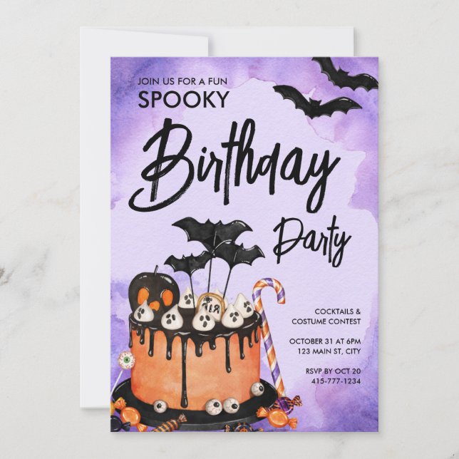 Halloween-Födelsedagsfestens Anpassningsbar Inbjudningar (Framsida)