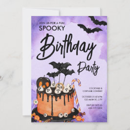 Halloween-Födelsedagsfestens Anpassningsbar Inbjudningar