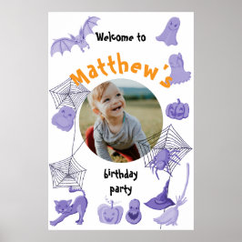 Halloween-Födelsedagsfestens Lila - välkomna poste Poster