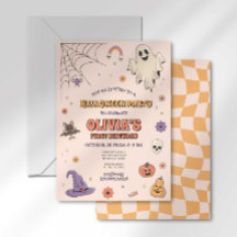 Halloween-födelsedagsinbjudan i groovy-stil