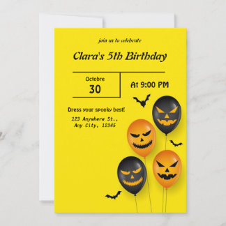 Halloween-födelsedagsinbjudan Inbjudningar