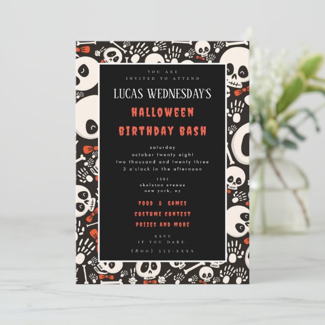 Halloween-födelsedagsinbjudan Inbjudningar (Stående Fram)