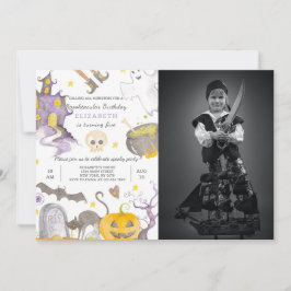 Halloween-födelsedagsinbjudan med foto inbjudningar