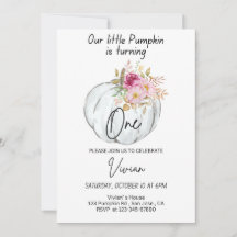 Halloween-födelsedagsinbjudan Pumpkin Inbjudan B-d