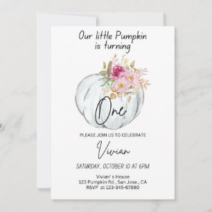 Halloween-födelsedagsinbjudan Pumpkin Inbjudan B-d