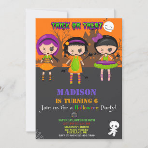 Halloween-födelsedagsinbjudan Voodoo dolls inbjuda Inbjudningar