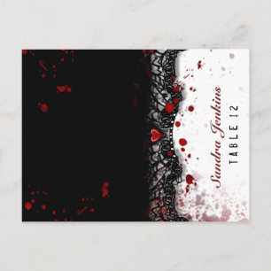 Halloween FOLDING PlaceCard Blood Splattered Namn Vykort