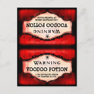 Halloween Food & Beverage Tält Card - Red Black Vykort