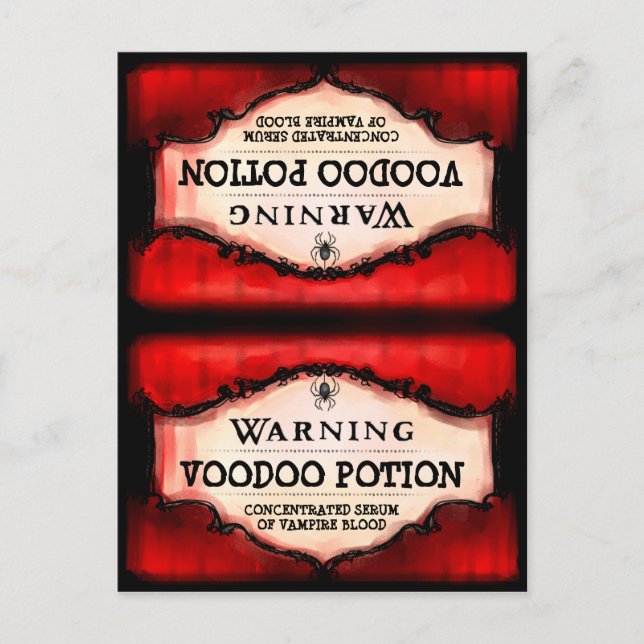 Halloween Food & Beverage Tält Card - Red Black Vykort (Framsida)