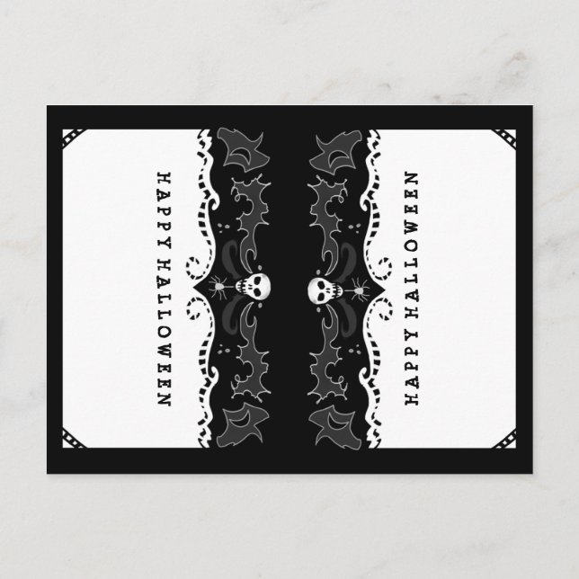 Halloween Food Drink BLANK Tält Card - FÖR SKRIVA  Vykort (Baksida)