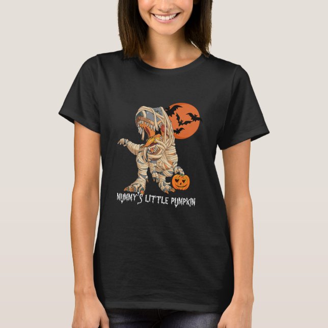 Halloween-För barn med Cute Mummy Rex Dinosaur T Shirt (Framsida)