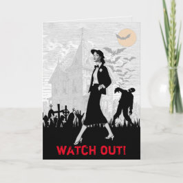 Halloween för beställnings- rolig Retro Zombie Kort