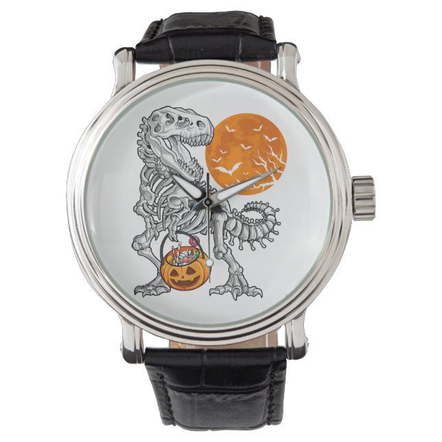 Halloween för Boys Kids Dinosaur Skeleton T rex Armbandsur (Framsida)