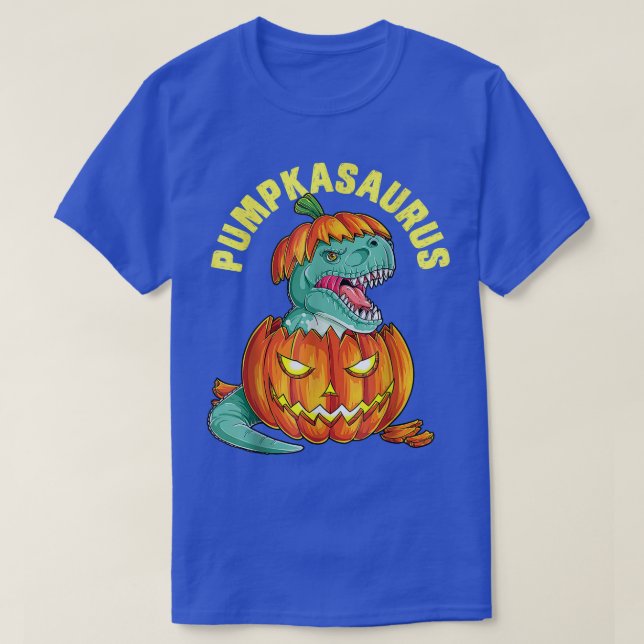 Halloween för boys Kids Pumpkasaurus Dinosaur Pump T Shirt (Design framsida)