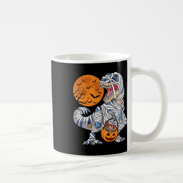 Halloween for Boys Manar Dinosaur t Rex Mummy Pump Kaffemugg (Höger)