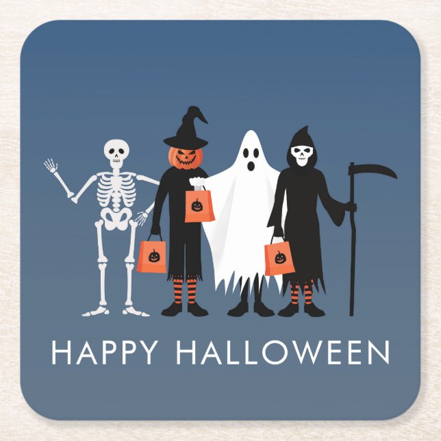 Halloween för bus eller godis-aktiviteter underlägg papper kvadrat (Framsidan)