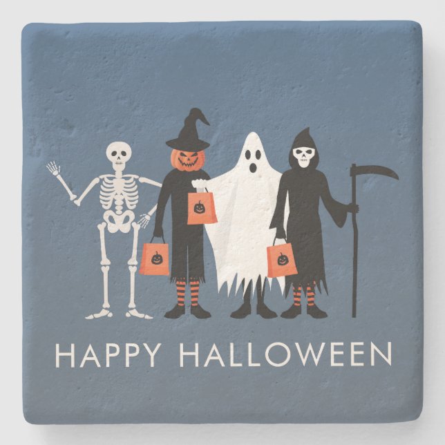 Halloween för bus eller godis stenunderlägg (Framsidan)