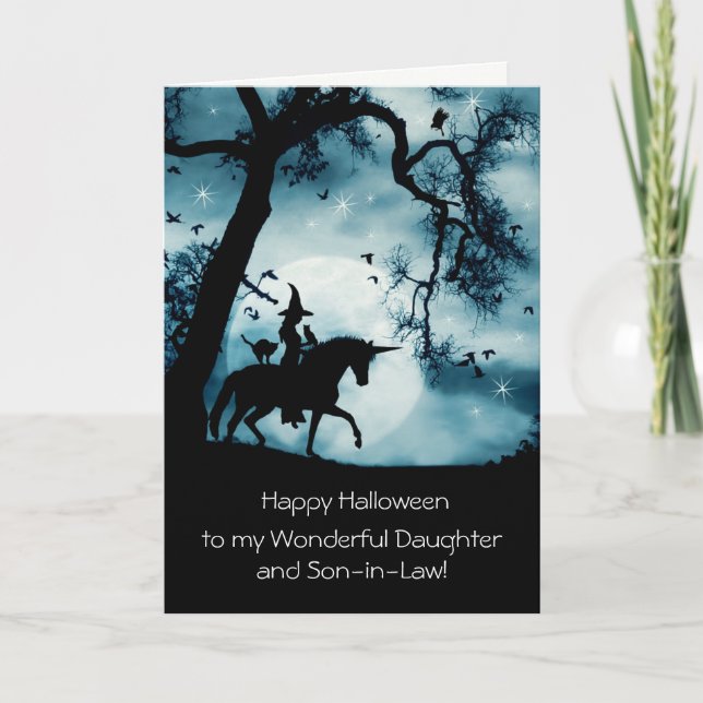 Halloween för dotter- och Son-in-Law Witch Kort (Framsida)