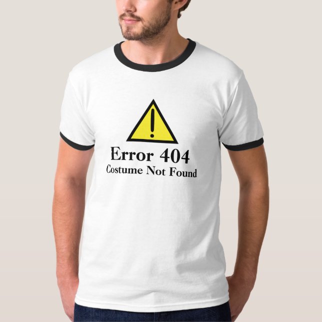 Halloween för dräkt för fel 404 funnen inte tee shirt (Framsida)