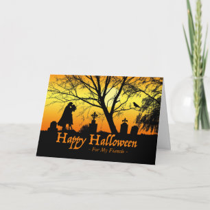 Halloween för Fiancée, Couple Kissing in Cemetery Kort