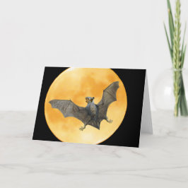 Halloween för fladdermössekorremåne kort