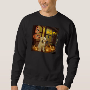 Halloween för guld- Retriever unisex- tröja Lång Ärmad Tröja