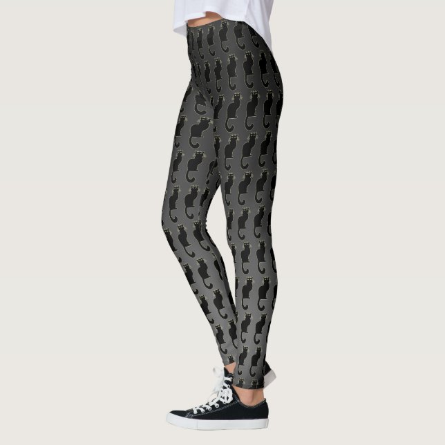 Halloween för katt för kattälskaredamasker svart leggings (Vänster)