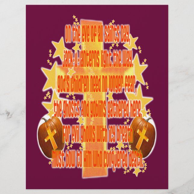 Halloween för kristna (Dikt) Reklamblad (Framsidan)