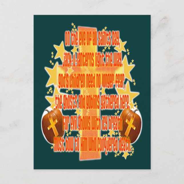 Halloween för kristna (Dikt) Vykort (Framsida)