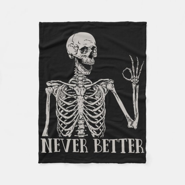 Halloween för kvinnor.. Bättre aldrig Skeleton Rol Fleecefilt (Framsidan)