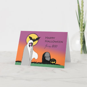 Halloween för min Boo, Boo-vän, Ghost, Fladdermus Kort