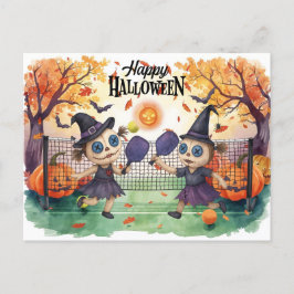 Halloween för Pickleball Player Party Helg Vykort