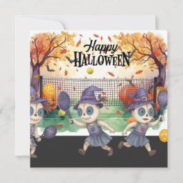 Halloween för Pickleball Spelar Fest Julkort