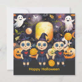 Halloween för Pickleball Spelare Fest Julkort