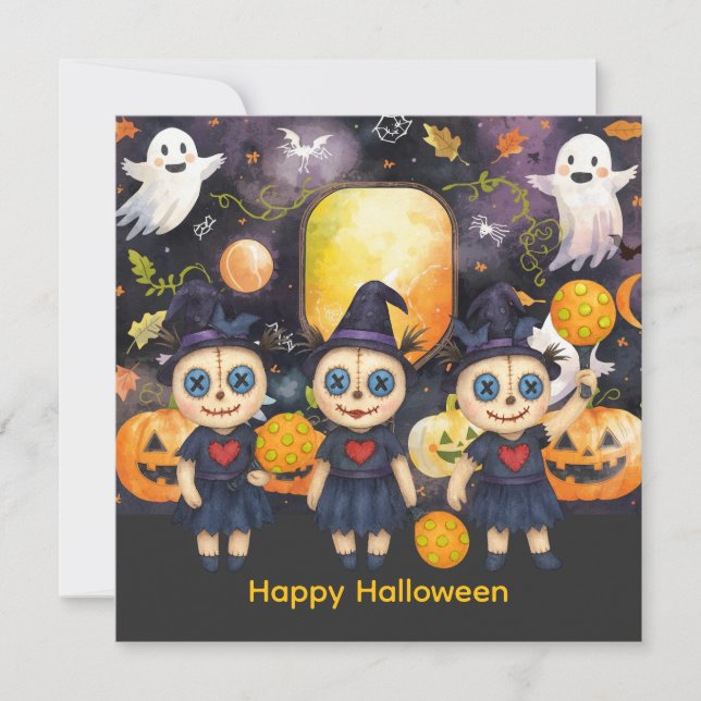 Halloween för Pickleball-spelarens fest  Julkort (Framsida)