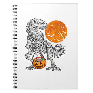Halloween för pojkar barn dinosaurie skelett T rex Anteckningsbok