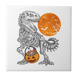 Halloween för pojkar barn dinosaurie skelett T rex Kakelplatta