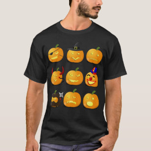 Halloween för pumpaEmoji T-tröja dräkt T-shirt