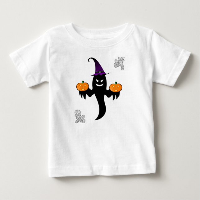 Halloween för småttingar med huva t shirt (Framsida)
