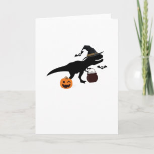 Halloween för T-Rex Dinosaurhäxa rolig gåva Kort