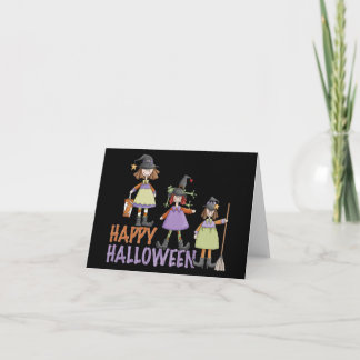 Halloween för tre lite häxor roligt kort