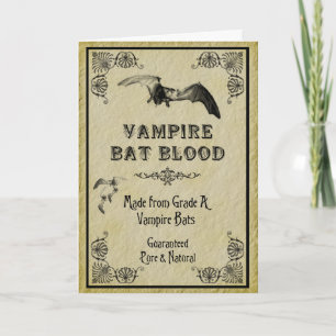 Halloween för vampyrfladdermössblod kort