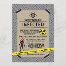 Halloween för Zombieutbrottinbjudan infekterat Inbjudningar